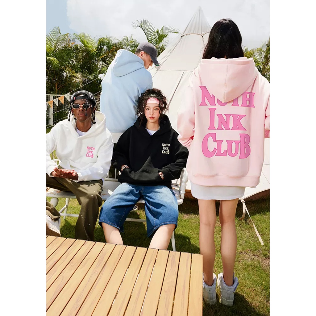 Áo Hoodie nỉ The Xide in chữ NOTH INK CLUB form unisex nam nữ chất nỉ bông dày dặn