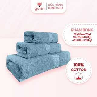 Khăn Tắm Gội Đầu Lau Mặt Gumi Dùng Cho Gia Đình Spa Khách Sạn 100% Cotton Thấm Hút Không Ra Màu