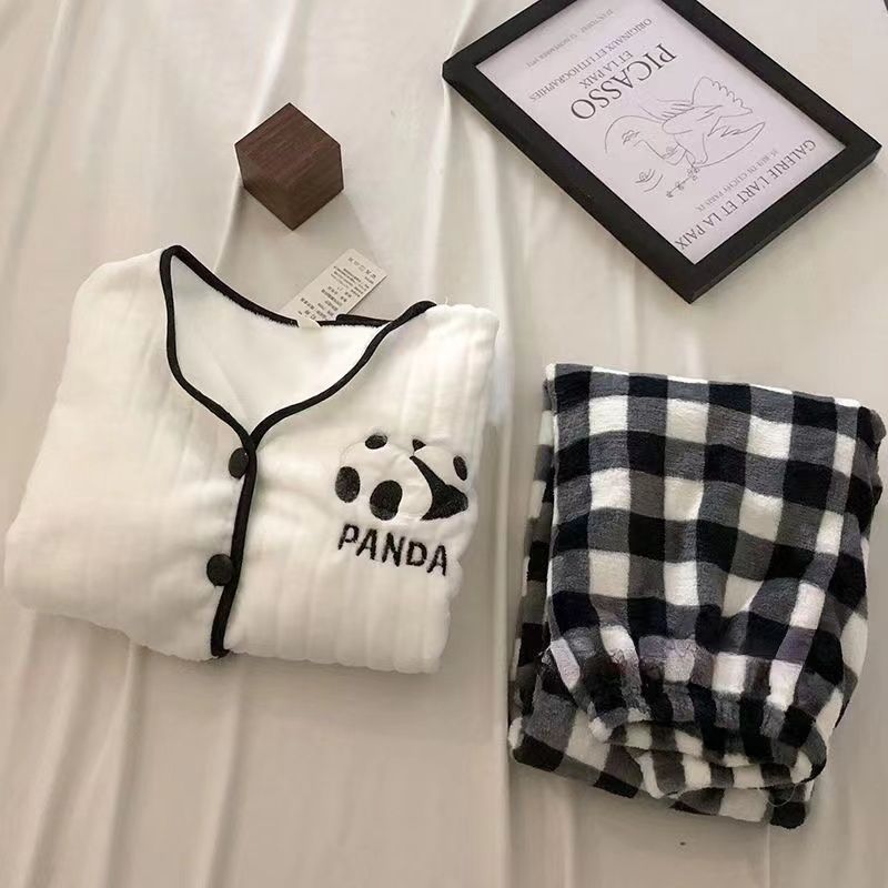 Bộ pijama nữ mùa thu đông, Đồ ngủ nữ mặc nhà  SLEEPYCHIC bộ ngủ dài tay nhung cute đáng yêu hình thỏ và gấu panda
