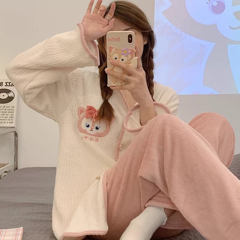 Bộ pijama nữ mùa thu đông, Đồ ngủ nữ mặc nhà  SLEEPYCHIC bộ ngủ dài tay nhung cute đáng yêu hình thỏ và gấu panda
