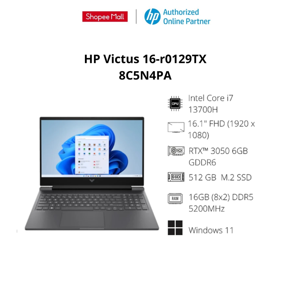 Laptop Gaming HP Victus 16-r0129TX 8C5N4PA (i7-13700H | 16GB | 512GB | GeForce RTX™ 3050 6GB | 16.1' FHD 144Hz | Win 11