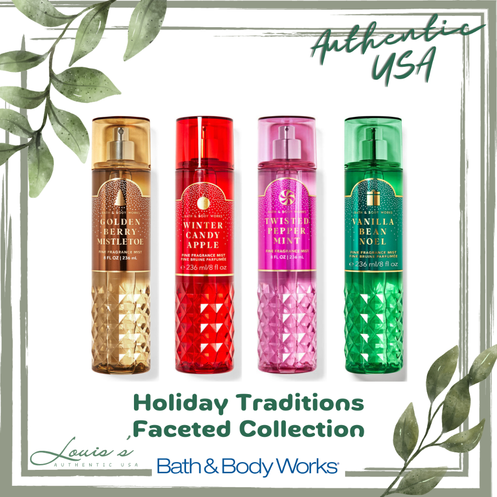 WINTER CANDY APPLE VANILLA BEAN NOEL TWISTED PEPPERMINT GOLDEN BERRY MISTELOE - Body mist Bath & Body Works Mỹ