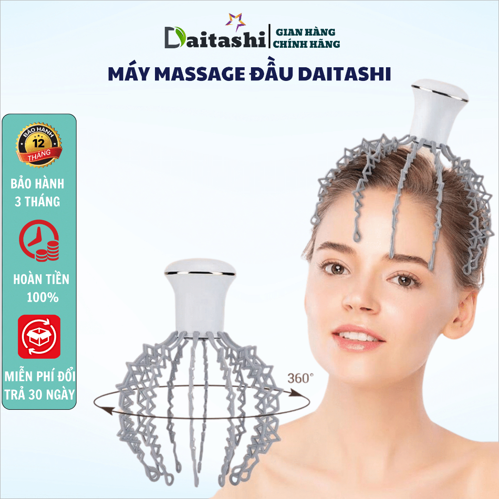 Máy massage đầu DAITASHI MS-699 nhiều chế độ giúp giảm đau thư giãn sạc pin UBS