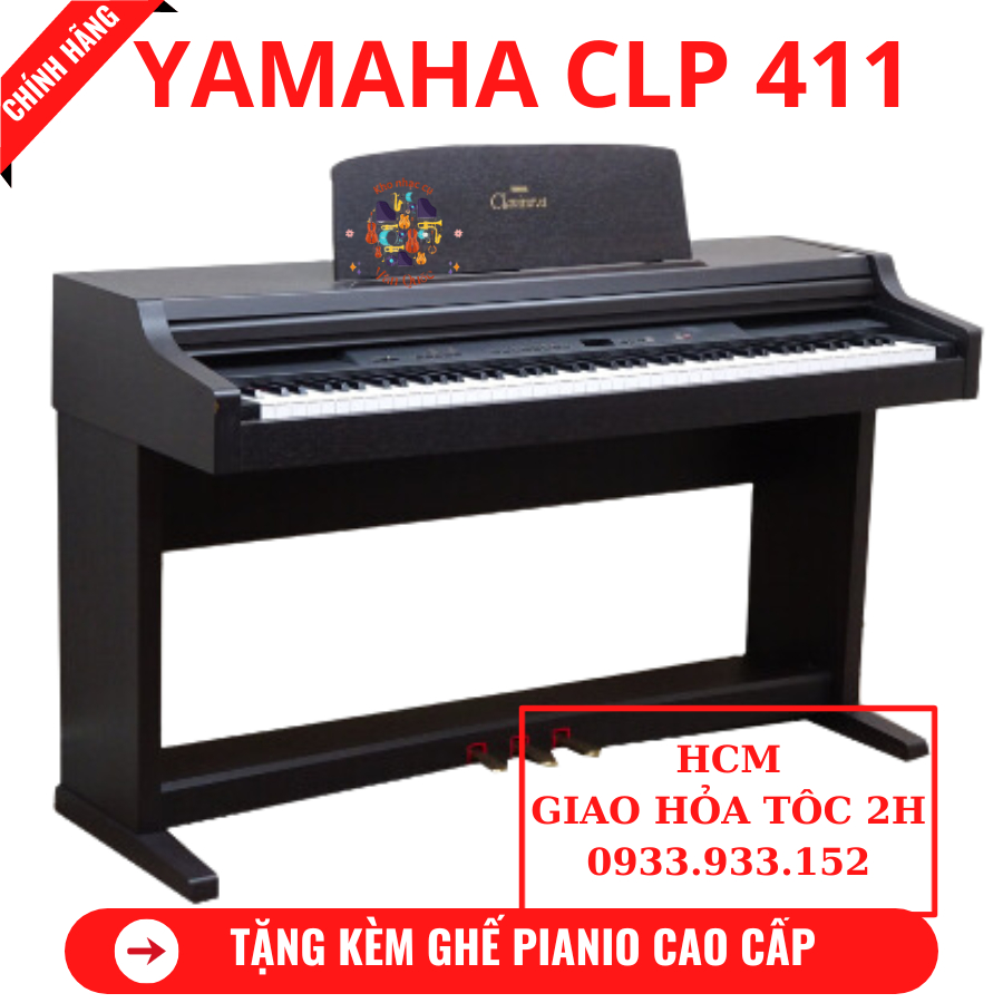 Đàn Piano Điện Yamaha CLP 411 + Tặng Kèm Ghế Piano Cao Cấp + Khăn Phủ Đàn