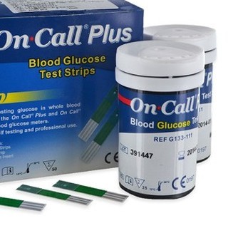 Hộp 50 que thử đường huyết On Call Plus, mỗi hộp 2 lọ 25 que thử chính hãng ACON- Date xa