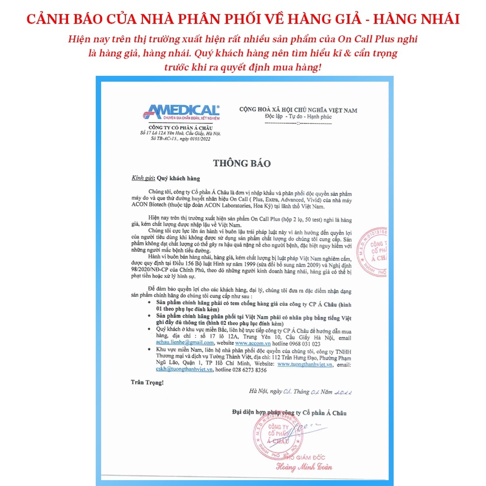 Hộp 50 que thử đường huyết On Call Plus, mỗi hộp 2 lọ 25 que thử chính hãng ACON- Date xa