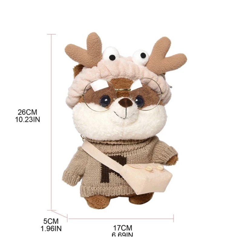 Túi đeo chéo hình thú nhồi bông hoạt hình dễ thương kèm phụ kiện