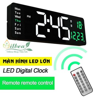 Đồng Hồ LED Điện Tử Treo Tường Màn Hình Lớn 16Inch Điều Khiển Từ Xa Đa Chức Năng