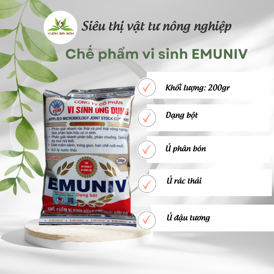 Chế phẩm vi sinh hữu hiệu Emuniv – gói 200g - Green City