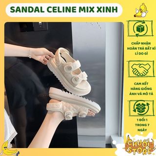 Giày sandal - Dép sandal ulzzang CELINA đế độn cao cấp quai da full box QC