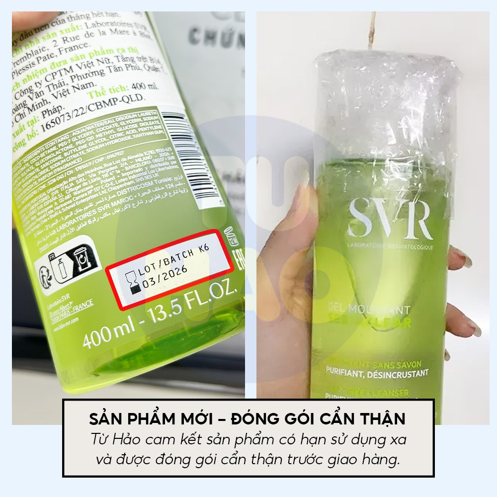 Gel rửa mặt SVR Sebiaclear Gel Moussant không có xà phòng 55/200/400 ml