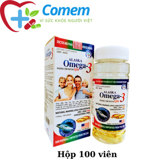 Viên uống Alaska Omega 3 Bổ Não, Tăng Cường Thị Lực, Giảm Nguy Cơ Mắc Bệnh Tim Mạch - Hộp 100 viên
