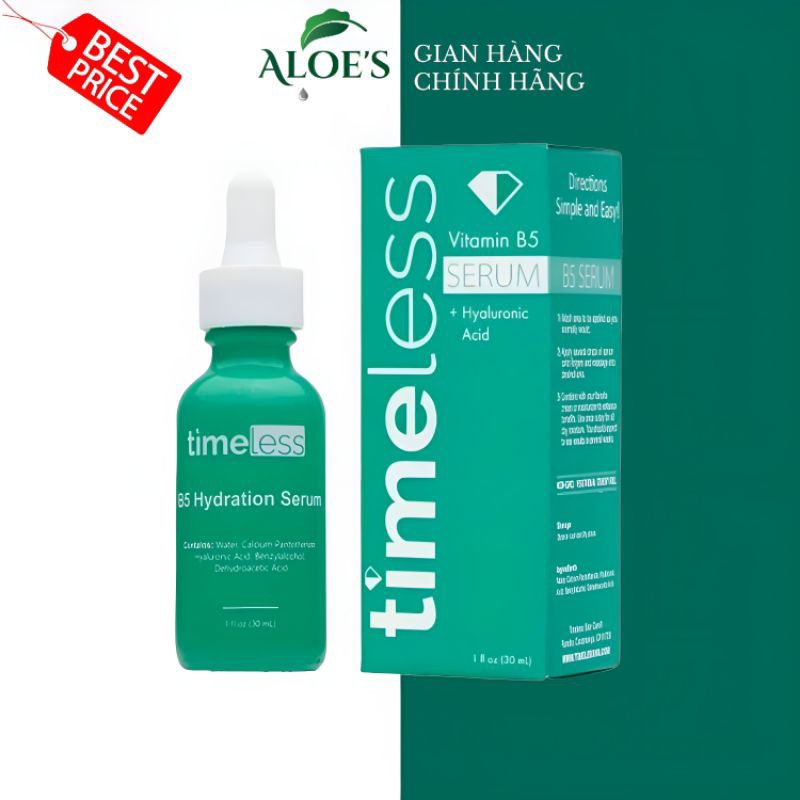 Serum Tinh Chất Làm Dịu Phục Hồi Da Timeless Vitamin B5 Hydration 30ml