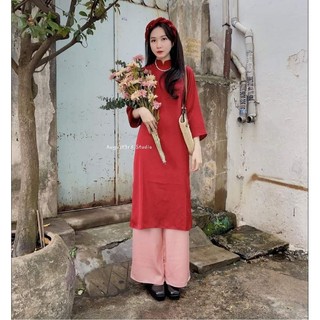 @august3rdstudio / Set áo dài cách tân + quần lưng , kèm mấn đội