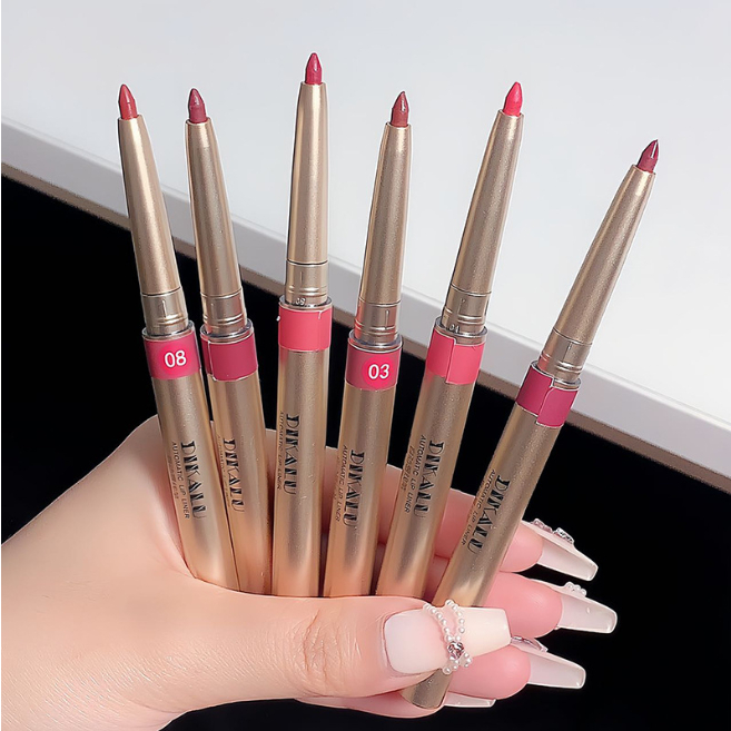 DIKALU Chì Kẻ Viền Môi 6 Màu Nhung Lì Kháng Nước Lâu Trôi Cho Người Mới Bắt Đầu