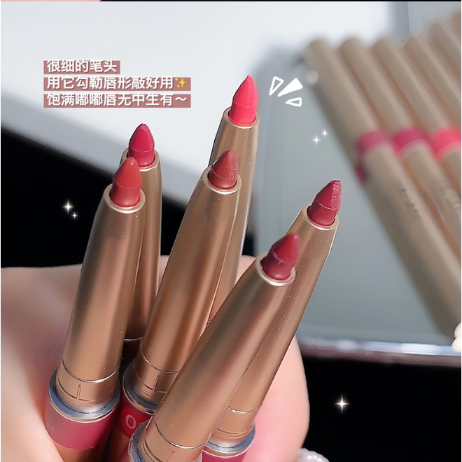 DIKALU Chì Kẻ Viền Môi 6 Màu Nhung Lì Kháng Nước Lâu Trôi Cho Người Mới Bắt Đầu