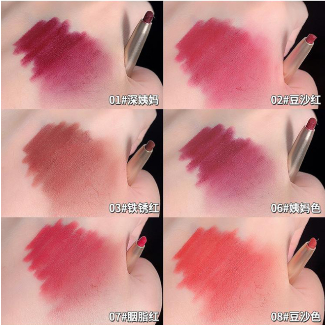 DIKALU Chì Kẻ Viền Môi 6 Màu Nhung Lì Kháng Nước Lâu Trôi Cho Người Mới Bắt Đầu