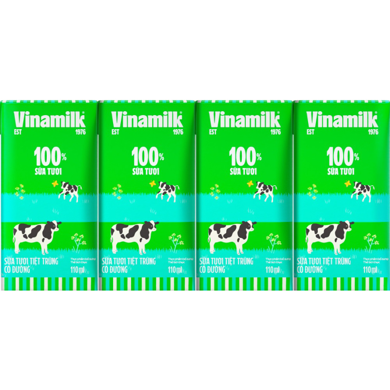 Thùng 48 hộp sữa tươi Vinamilk 100% 110ml có đường