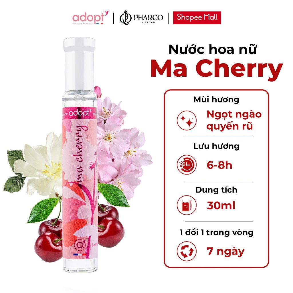 Nước hoa nữ ADOPT Ma Cherry EDP 30ml chính hãng lưu hương lâu Ngọt Ngào Tinh Tế Cuốn Hút