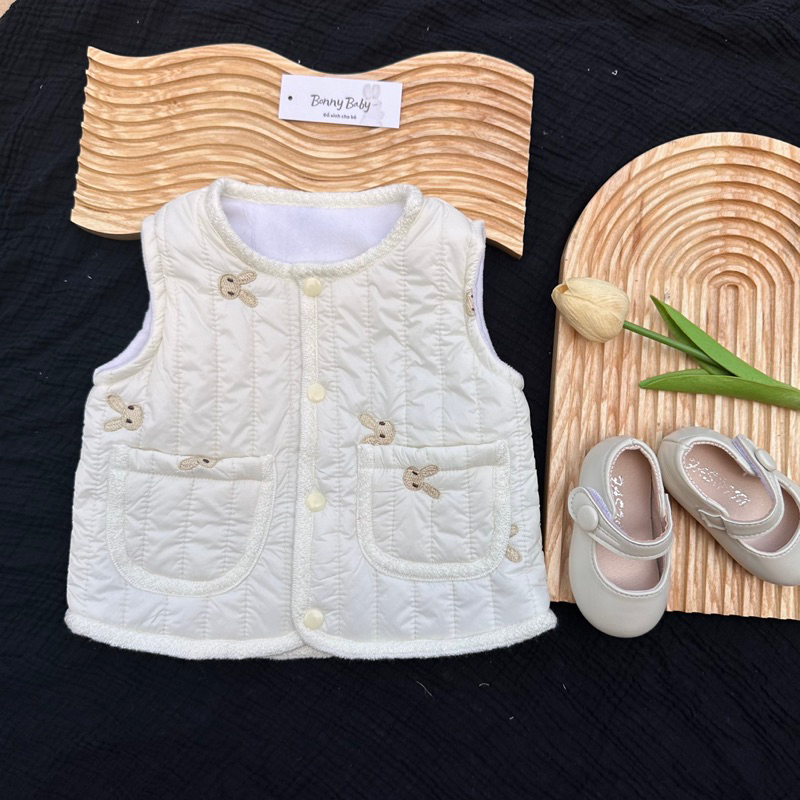 Áo gile phao trần bông siêu nhẹ cho bé 3-12kg