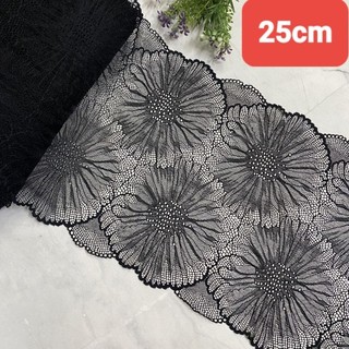 Ren thun màu đen, nhiều mẫu , may nội y , bản 12 cm đến  28 cm ( 1  mét)