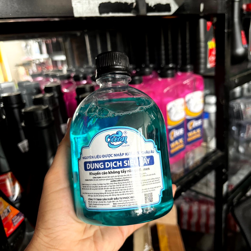 Nước rửa xe không chạm, tẩy lóc máy Ocean Clean 500ML tẩy lốc xe máy, đầu bò xe,...