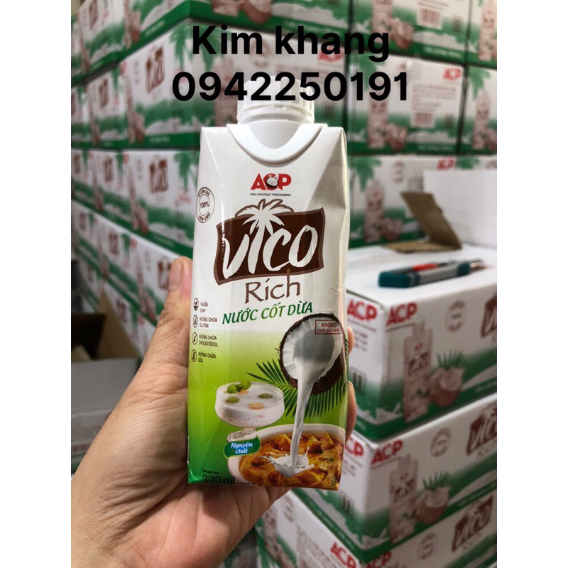 cốt dừa vico 330ml (sỉ thùng 24 hủ)