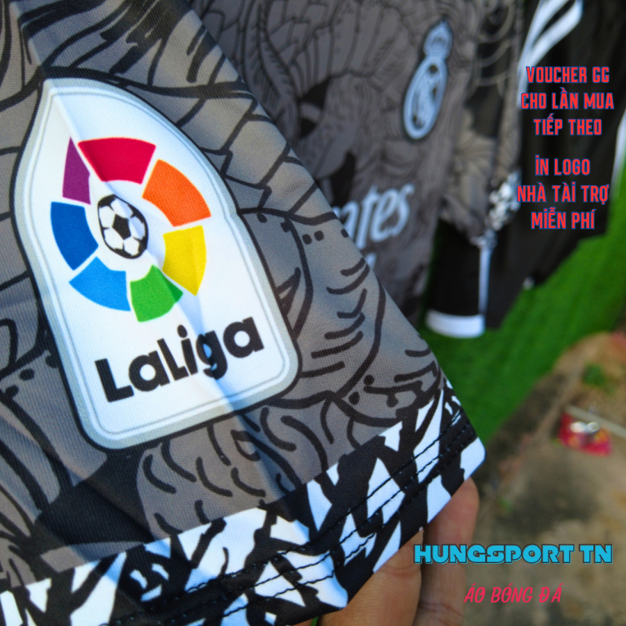 Re.al mad.rid rồng đen, quần áo bóng đá thun lạnh, đồ đá banh in tên theo yêu cầu, in logo miễn phí HUNGSPORT TN