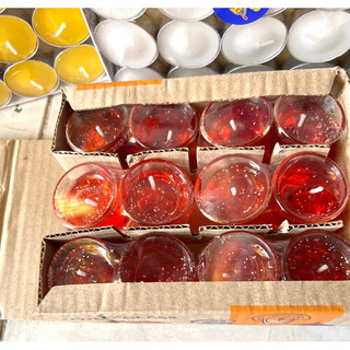 Cặp đèn cầy ly bầu cúng sao, cúng lễ , cúng tết , cúng bàn thờ màu đỏ