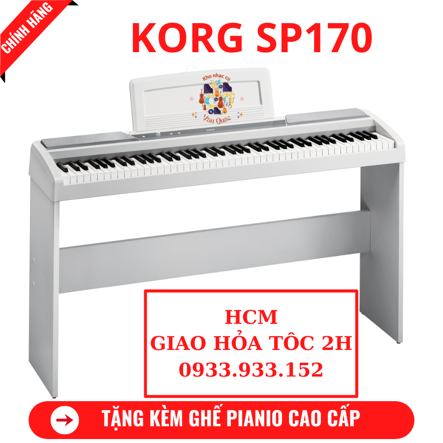 Đàn Piano Điện Korg SP170 + Tặng Kèm Ghế Piano Cao Cấp + Khăn Phủ Đàn