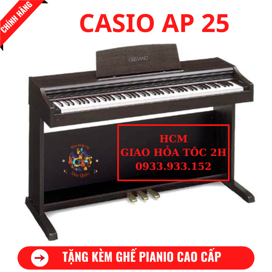 Đàn Piano Điện Casio AP 25 + Tặng Kèm Ghế Piano Cao Cấp + Khăn Phủ Đàn