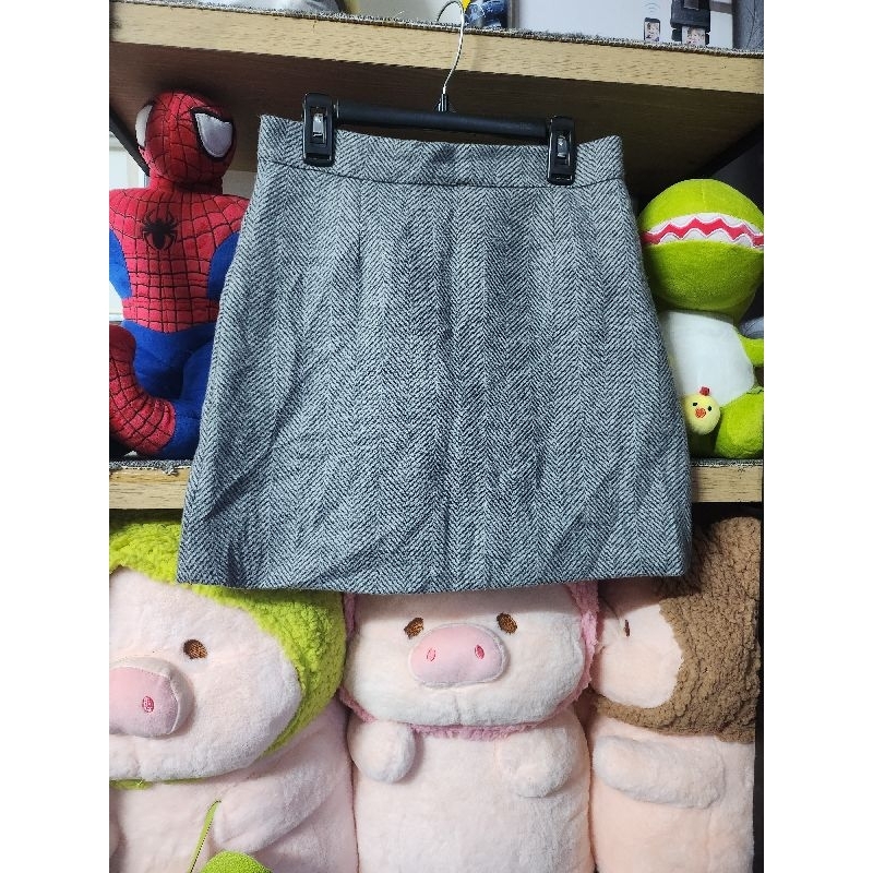 2hand. chân váy dạ caro lót váy eo 66 dài 40cm