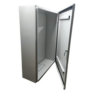 Tủ điện H600xW500xD250 sơn tĩnh điện (màu xám trắng) - khóa tay gạt