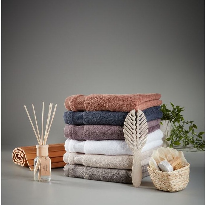 Bộ 2 khăn tắm cotton | JYSK Karlstad cùng màu | size 50x100cm