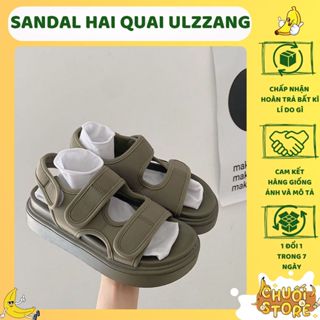 [SẴN+CÓ VIDEO] Giày Sandal Nữ Ulzzang CHUẨN FORM - Giày quai hậu đi học nữ hai quai vải dán đế bằng mẫu mớii
