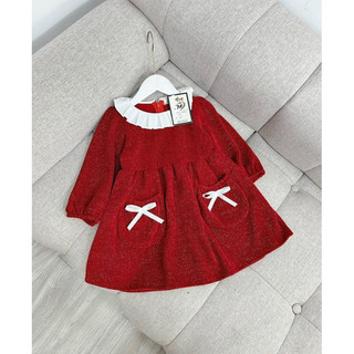 Váy nhung bé gái màu đỏ (1-10y)