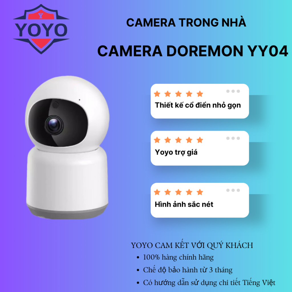 Camera Wifi Doremon Yoyo - Thiết Kế Nhỏ Gọn - Bảo Hành 03 Tháng