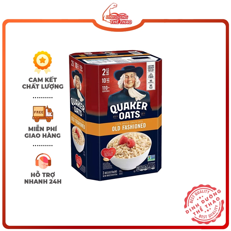 【HÀNG CHUẨN】Yến Mạch Quaker Thùng 4,52kg Cán Dẹp/ Cán Vỡ Làm đẹp - giảm cân - bé ăn dặm - KIỂM TRA HÀNG TRƯỚC KHI NHẬN