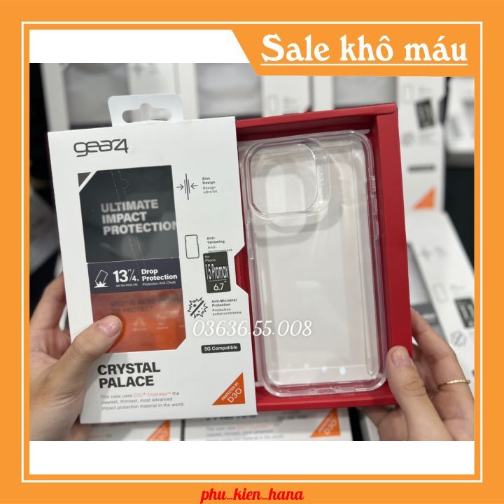 Ốp Lưng Trong GEAR4 iPhone 11 , 11 pro, 11 promax  Chống Ố Vàng LOẠI ĐẸP hàng chính hãng ảnh thật