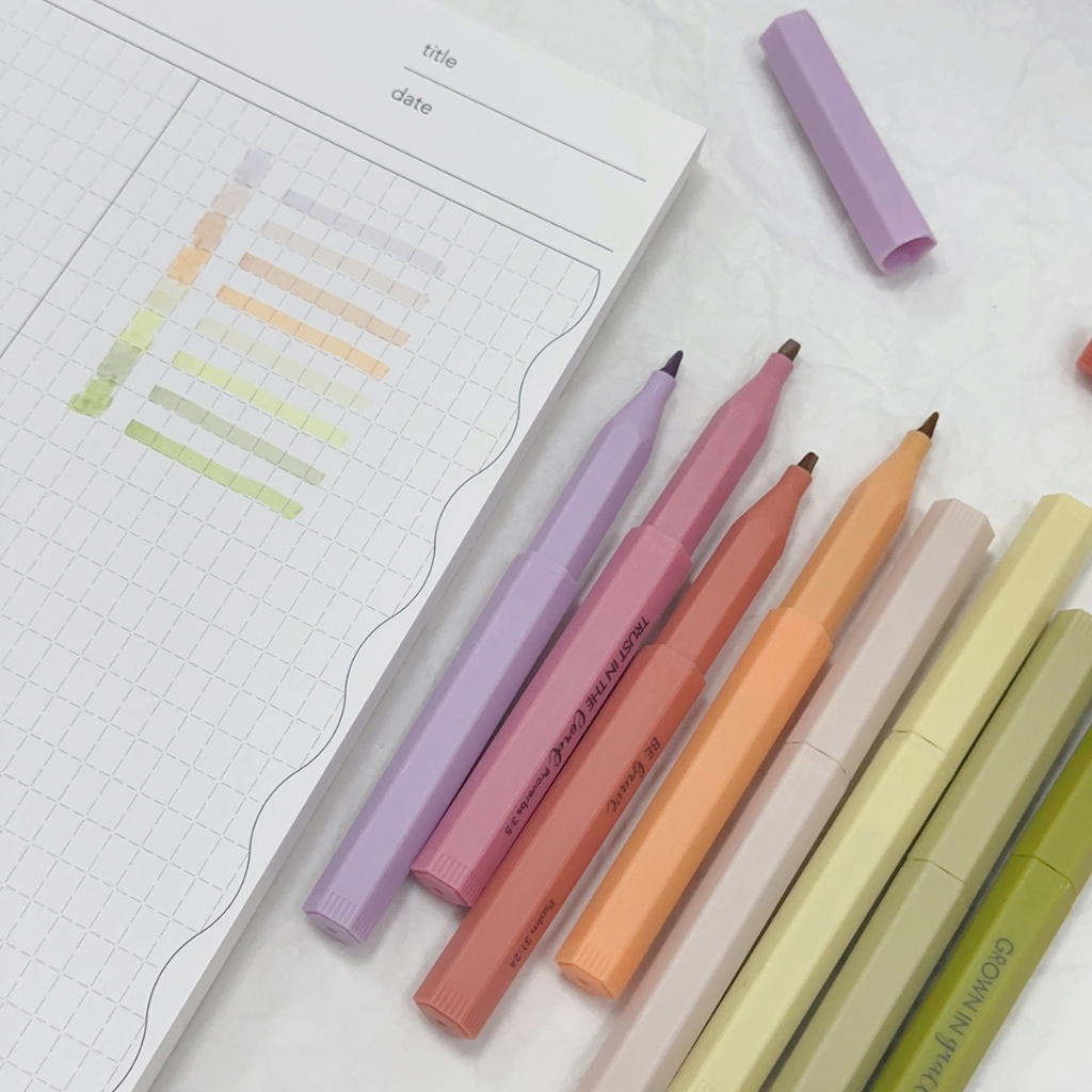 Clearance Set 8 Bút dạ quang đánh dấu highlighter pen pastel morandi nhiều màu marker dễ thương