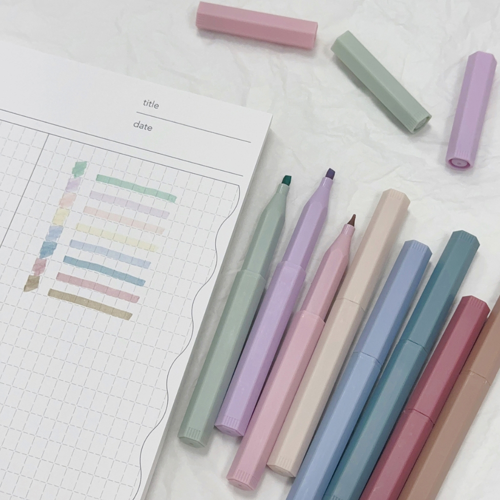 Clearance Set 8 Bút dạ quang đánh dấu highlighter pen pastel morandi nhiều màu marker dễ thương