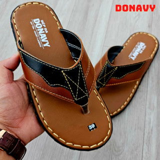 Dép Kẹp Nam Da DONAVY Cao Cấp, Kiểu Phối Đặc Biệt, May Quai Chắc Chắn Bao Đi Mưa D.KẹpST