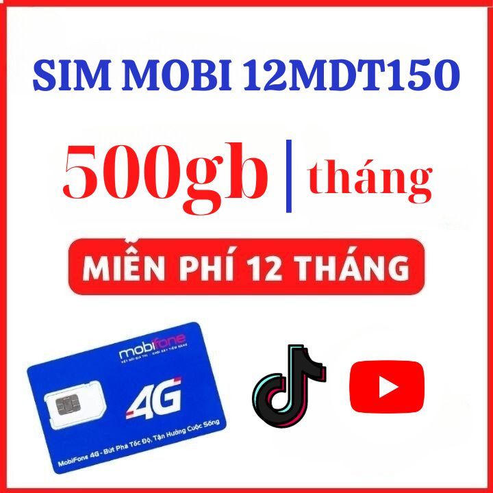 Sim 4G Mobifone 12MDT50 SKY89S 12MDT150 6MDT150 6TK135 12TK135 TK135 MDT250A dùng 1 NĂM
