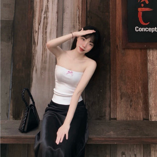 Tube nơ caro hồng phiên bản mới nơ bản to