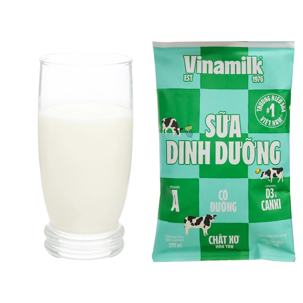 Sữa Tươi Dinh Dưỡng Vinamilk Có Đường Bịch 220ml