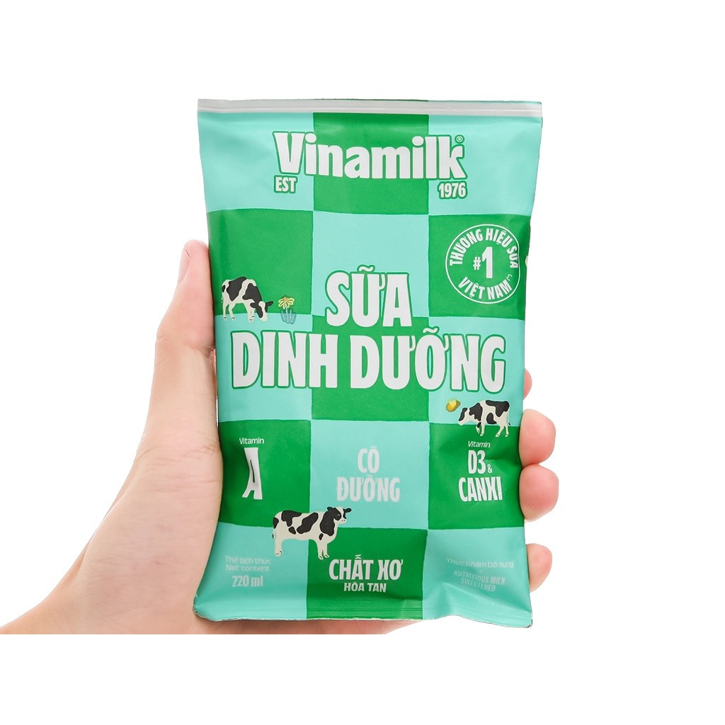 Sữa Tươi Dinh Dưỡng Vinamilk Có Đường Bịch 220ml