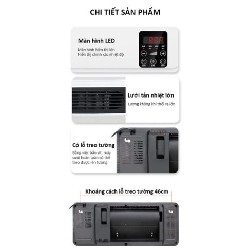 Máy Sưởi Gốm Ceramic Rulax Cao Cấp Làm Nóng Nhanh,Treo Tường Kèm Điều Khiển Từ Xa- Công Suất 2000W |BH 12 Tháng|