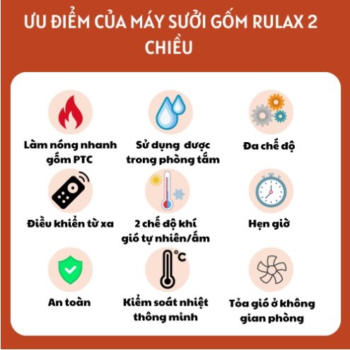Máy Sưởi Gốm Ceramic Rulax Cao Cấp Làm Nóng Nhanh,Treo Tường Kèm Điều Khiển Từ Xa- Công Suất 2000W |BH 12 Tháng|