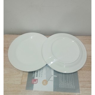 Dĩa sứ cạn trắng, dĩa sứ ảo trắng size 15cm/18cm/20cm/22cm