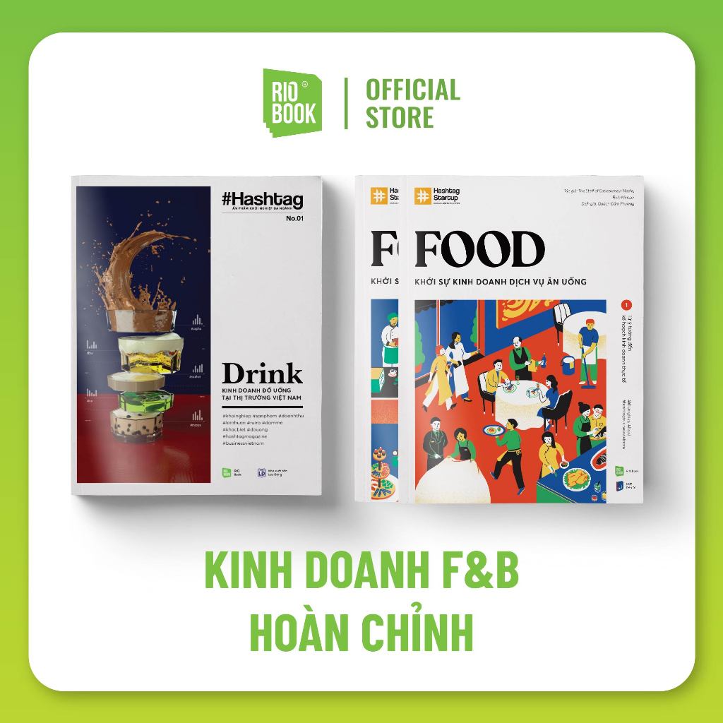 Sách - COMBO KINH DOANH F&B HOÀN CHỈNH (Hashtag No.1 Drink + Hashtag No.4 Food)